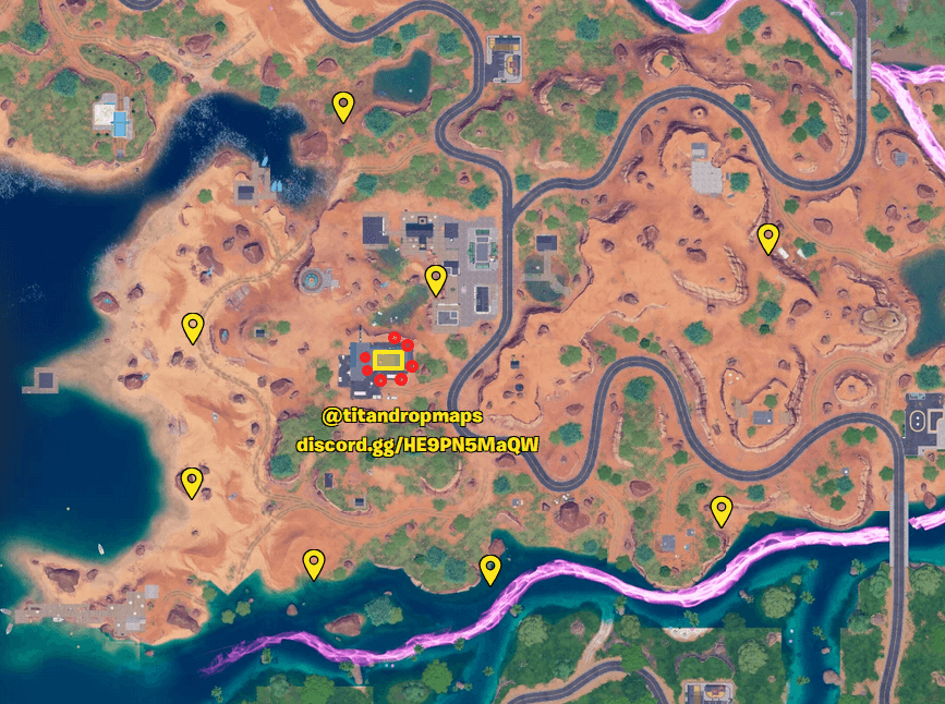 Titan Dropmap with analyzed landing spots